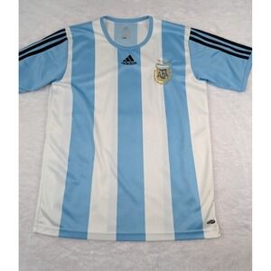 Adidas Clima365 Jersey Men's M 2009 Argentina National‎ Team Blue/White Striped